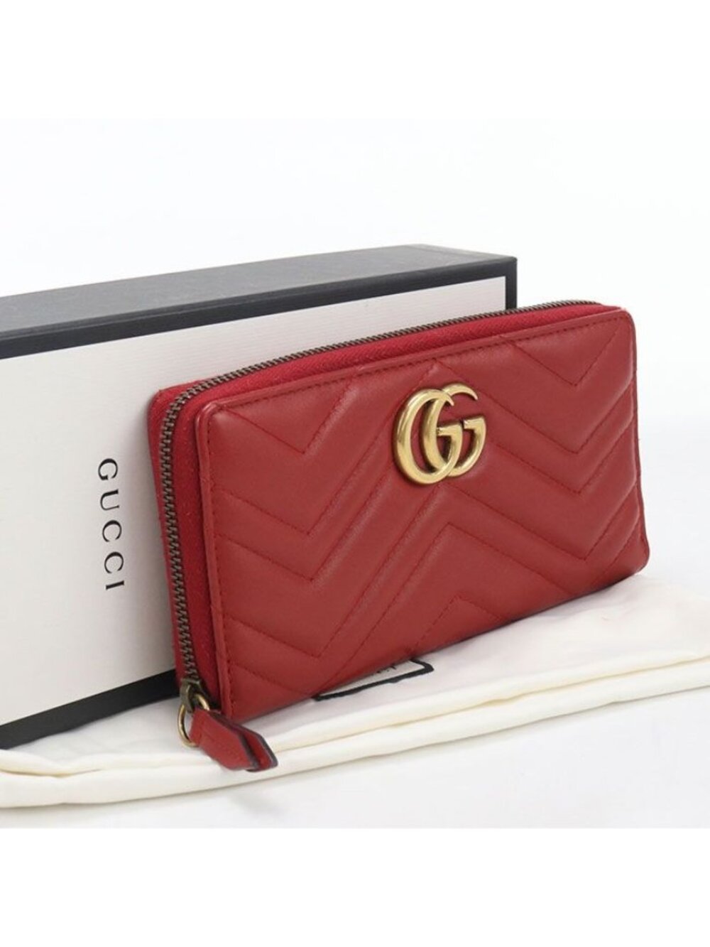 Gucci Double G Wallet Zip Around Leather